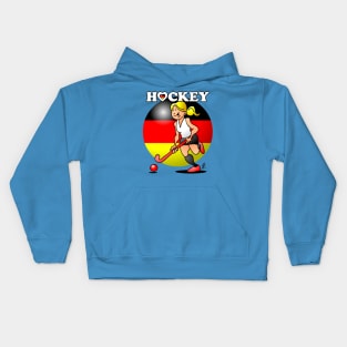 Hockey lady of the German field hockey team. Kids Hoodie